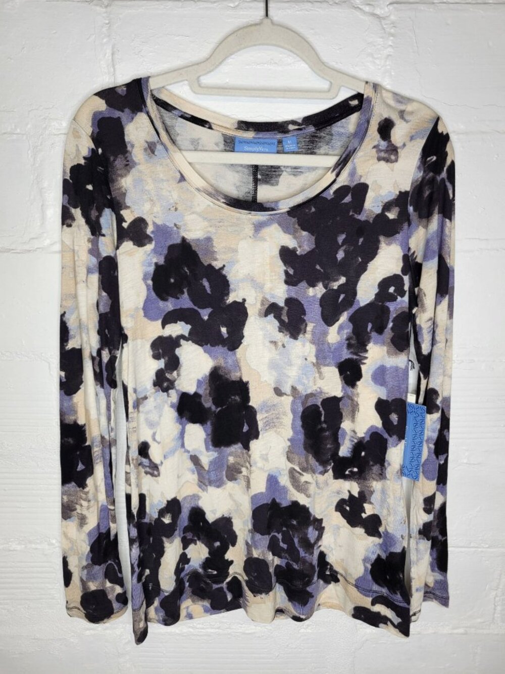 Simply Vera Vera Wang Women's Medium Shirt Top Flowerland Purple